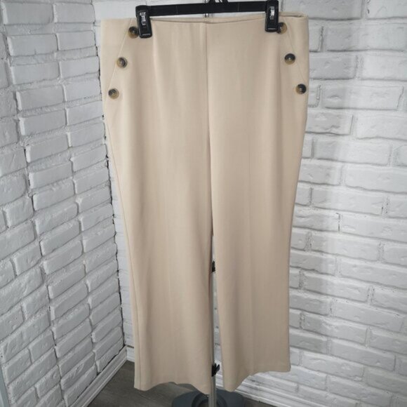 NWT Suzy Shier Ladies Size XL Cream Pull On Style Straight Leg Pants - Picture 5 of 6